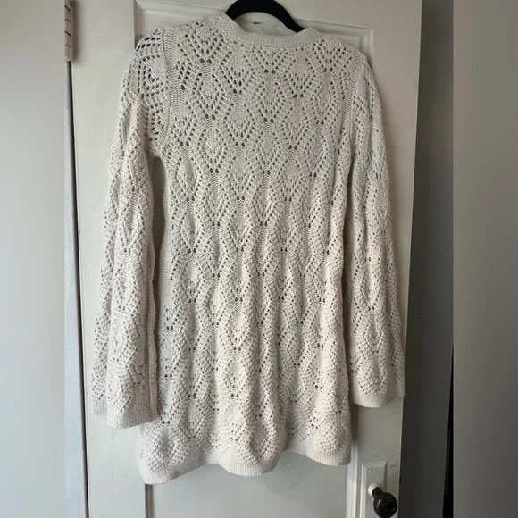 NWT Autumn Cashmere Wool Knit Crochet Dress M - Picture 3 of 9